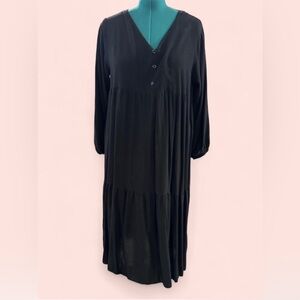 Elegant Black V-Neck Dress